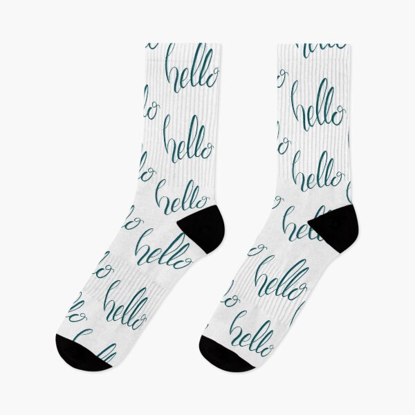 Item preview, Dark green aqua calligraphy hello designed and sold by -Lily-Anne-.