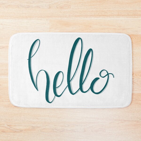 Item preview, Dark green aqua calligraphy hello designed and sold by -Lily-Anne-.