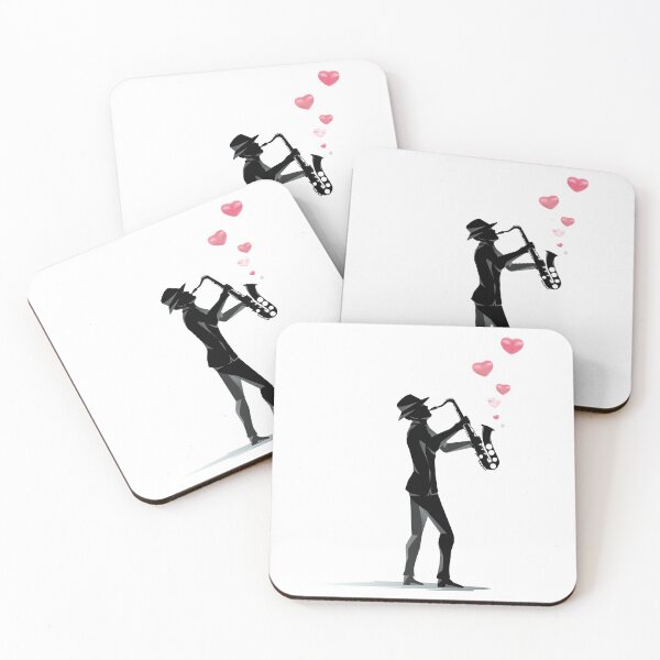Item preview, Saxophonist Standing With Heart Balloon designed and sold by SSK Designs.