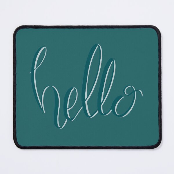 Item preview, Dark green aqua calligraphy hello designed and sold by -Lily-Anne-.