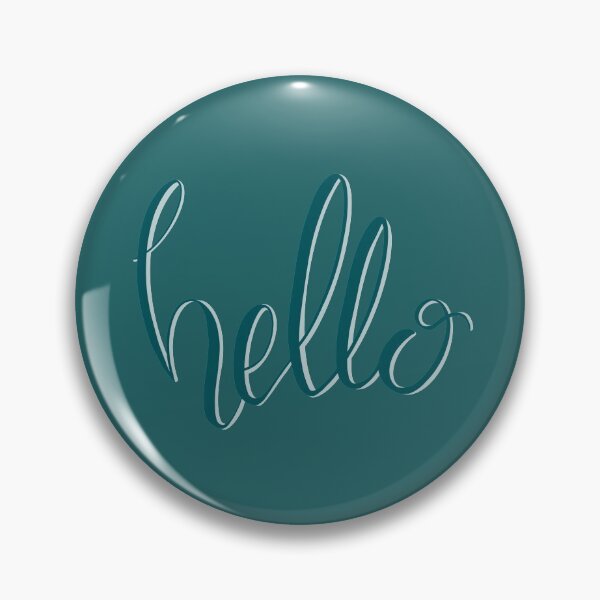 Item preview, Dark green aqua calligraphy hello designed and sold by -Lily-Anne-.