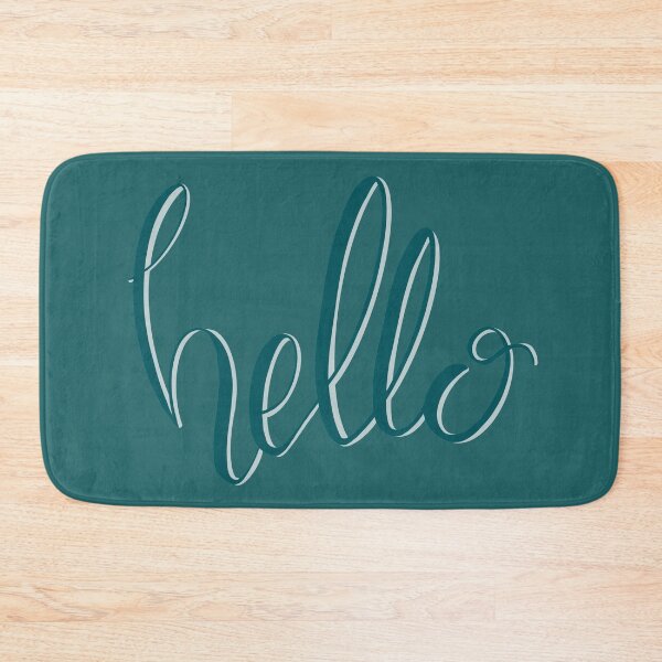 Item preview, Dark green aqua calligraphy hello designed and sold by -Lily-Anne-.