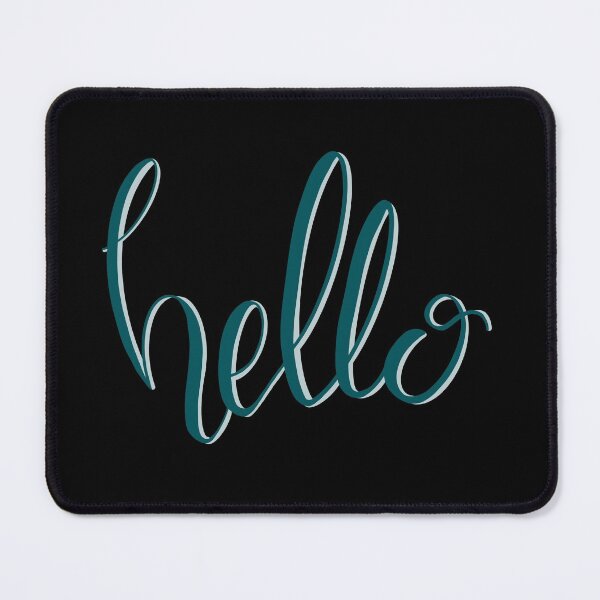 Item preview, Dark green aqua calligraphy hello designed and sold by -Lily-Anne-.