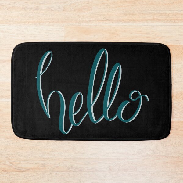 Item preview, Dark green aqua calligraphy hello designed and sold by -Lily-Anne-.