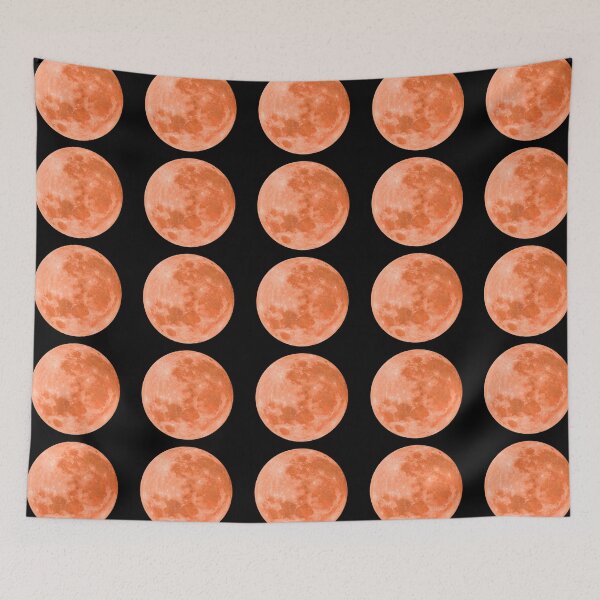 Item preview, Orange saffron full moon lunar night designed and sold by HappywithBest.
