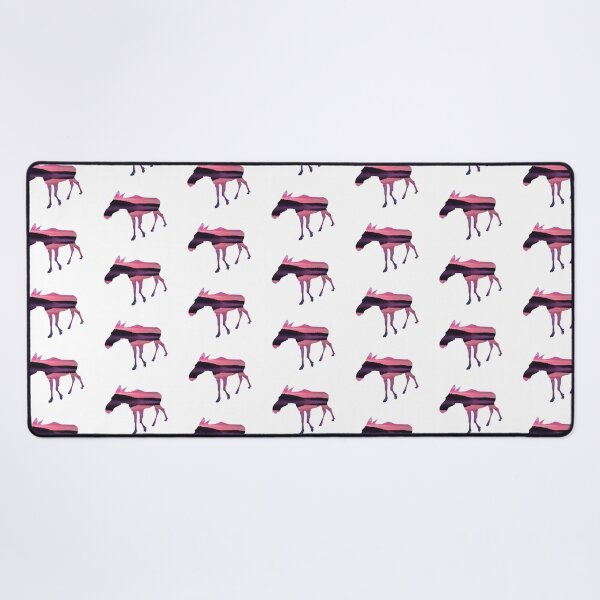 Item preview, Female Moose (cow) silhouette pink sunset at the lake designed and sold by Pauletart.