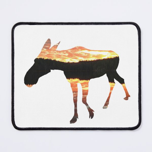 Item preview, Femalle Moose (cow) silhouette sunset at the lake designed and sold by Pauletart.