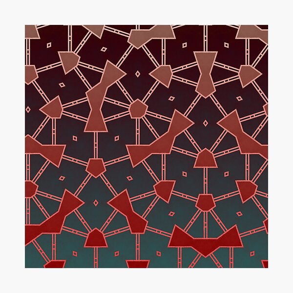 Dark Red to Green Gradient geometric pattern Photographic Print