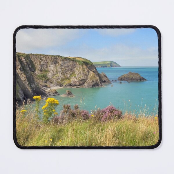 Item preview, Painterly image of coast at Newport Sands, Pembrokeshire designed and sold by andrewroland.