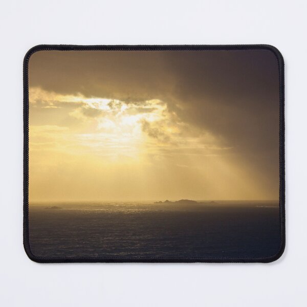 Item preview, Painterly image of sunset over Samson, Isles of Scilly designed and sold by andrewroland.