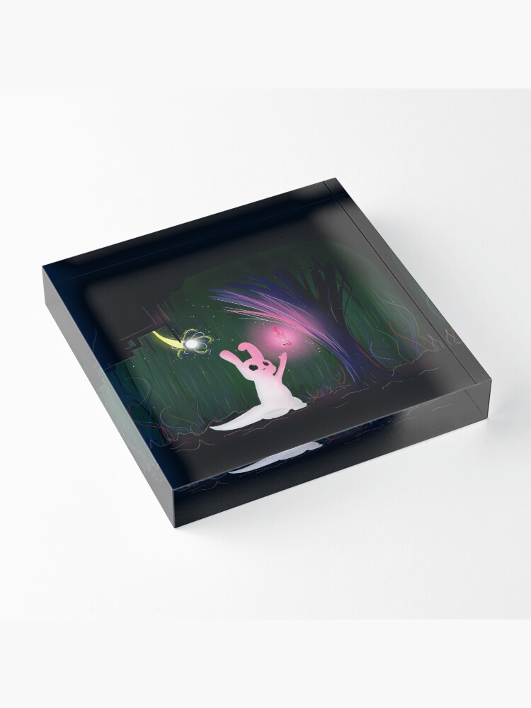 Alternate view of Glowing Slugcat // Rain World Acrylic Block