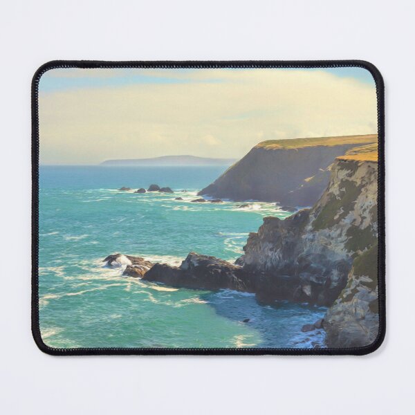 Item preview, Painterly image of coast at Godrevy, Cornwall, England. designed and sold by andrewroland.
