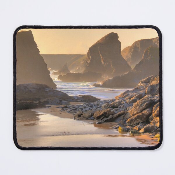 Item preview, Painterly image of coast at Bedruthan Steps, Cornwall, England. designed and sold by andrewroland.