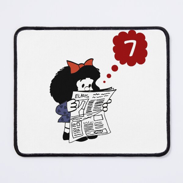Item preview, Mafalda reading newspaper designed and sold by Midhuna.