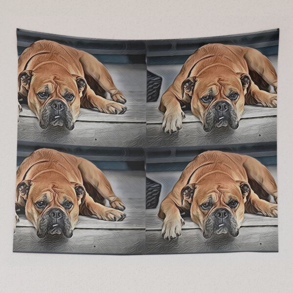 Item preview, Napping Bulldog Oil Paint designed and sold by Funpart.