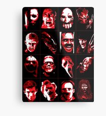 Horror Movie Icons Vector Art Metal Print