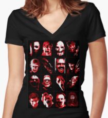 Horror Movie Icons Vector Art Women's Fitted V-Neck T-Shirt