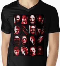 Horror Movie Icons Vector Art Men's V-Neck T-Shirt