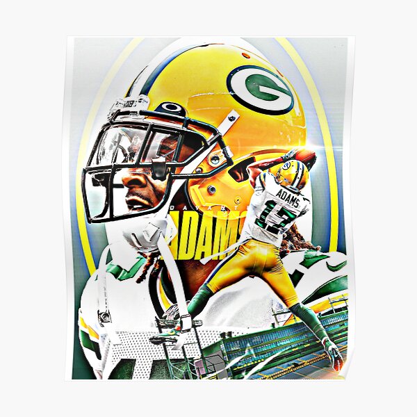 Davante Adams Vintage Green Bay Packers Poster Wall Art Printable - Teeholly