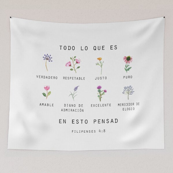 Item preview, Filipenses 4:8, Spanish Bible Verse designed and sold by latiendadearyam.