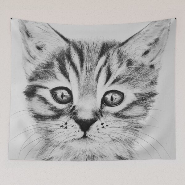 Item preview, Cute Kitten Drawing - Cute Animal designed and sold by JulieSouster.