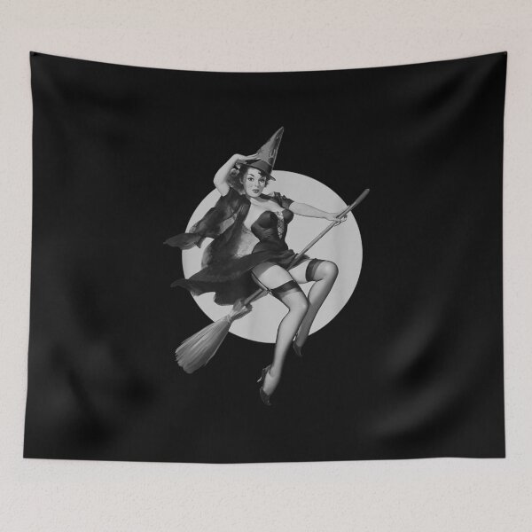 Item preview,  Vintage Pinup Witch Witches Broom Halloween Girl designed and sold by dianev79.