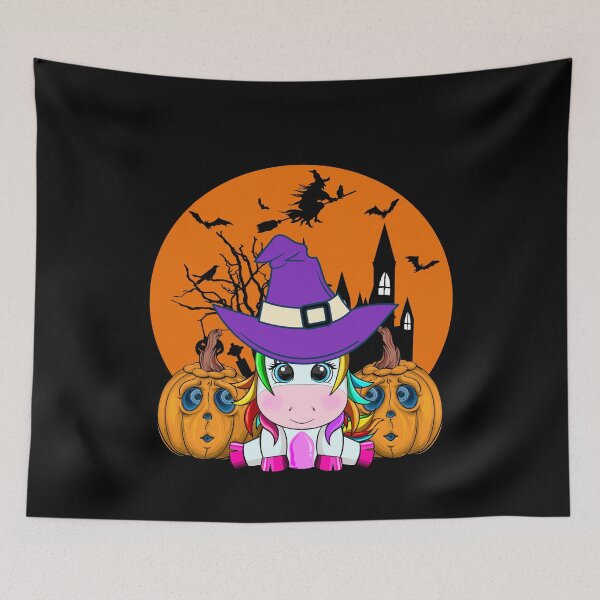 Item preview, Halloween Funny Pumpkins and Witchy Unicorn  designed and sold by MyFreakyWorld.