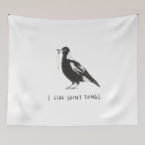 Item preview, I Like Shiny Things Magpie Bird - Paper Rings designed and sold by alfrescotree.