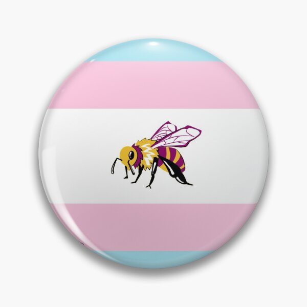 Item preview, Non-bee-nary - transgender flag bees designed and sold by Gender Minorities Aotearoa.