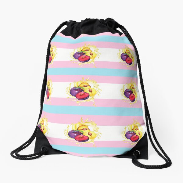 Summer fruit - transgender flag splash Drawstring Bag