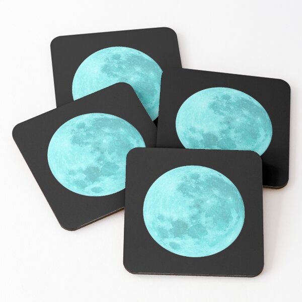Item preview, light blue cerulean sky blue azure full moon lunar night designed and sold by HappywithBest.