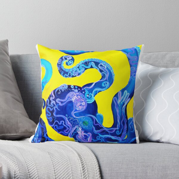 Octo Man Throw Pillow