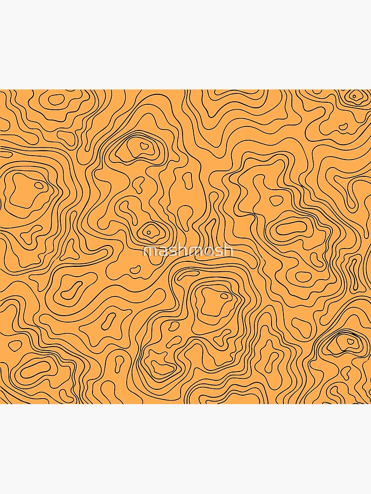 Contour lines Topography Map White/Blue | Art Print