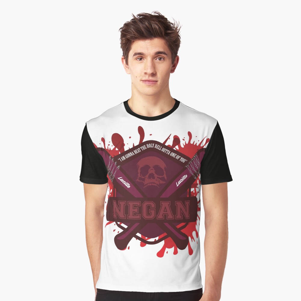 I Am Negan Blood Splat black t shirt all sizes available in store