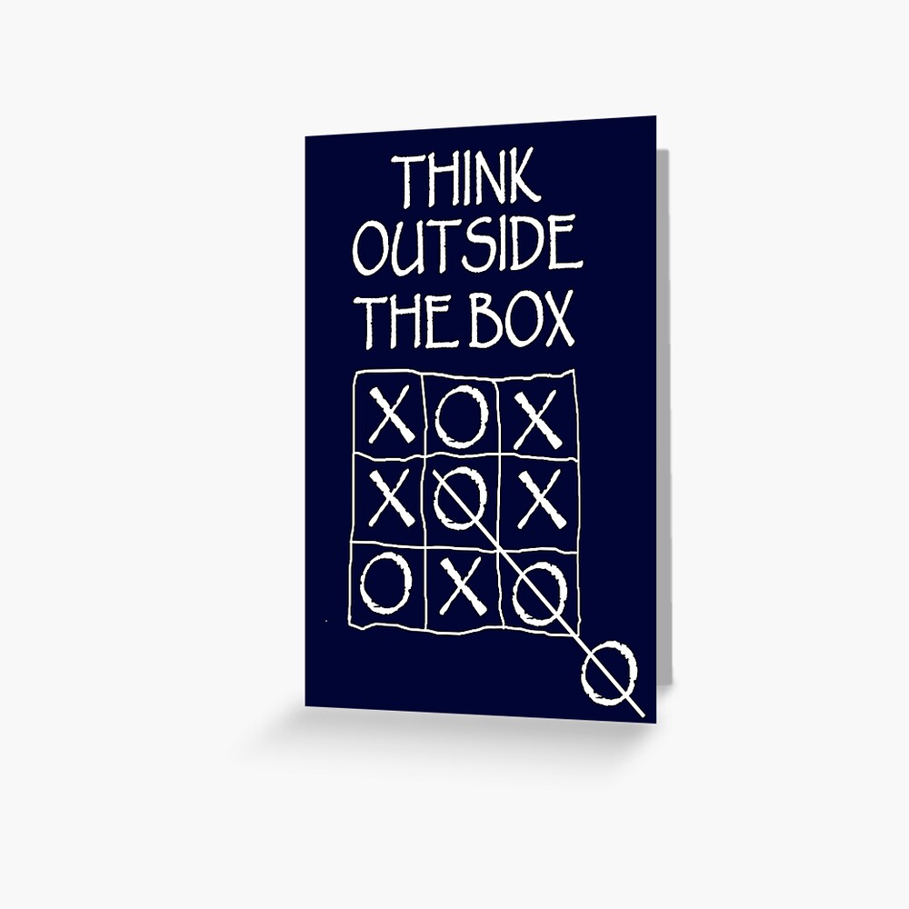 THINK. Fun, Funny, Comic, Joke, Laugh; Think outside the box. Greeting Card