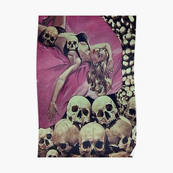 SKELETON HORROR RETRO VINTAGE POP Poster