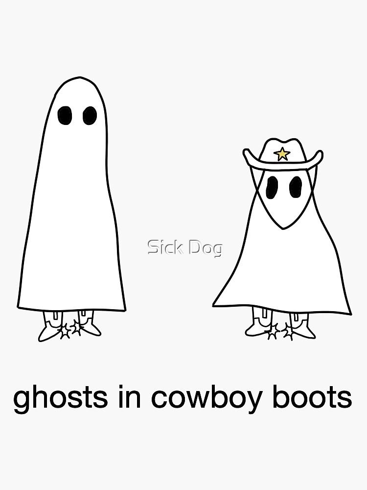&ldquo;ghosts in cowboy boots&rdquo; Sticker for Sale by Hananoshie | Redbubble