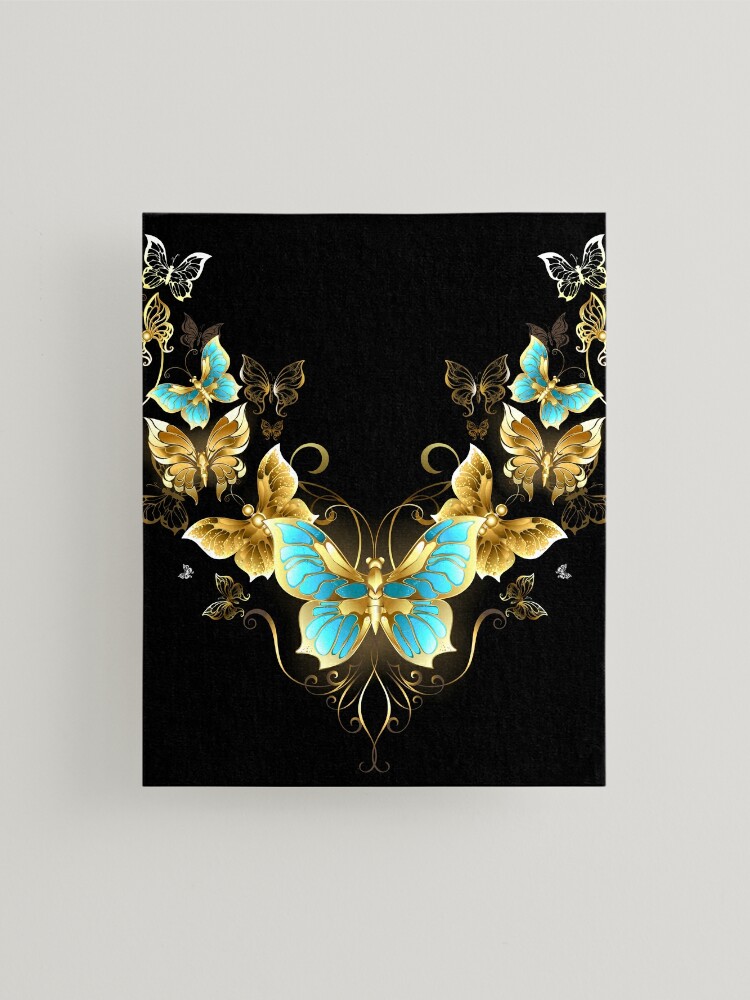 Symmetrical Pattern of Golden Butterflies ( Gold butterflies ) |  Photographic Print