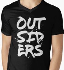 Outsiders - White Text Men's V-Neck T-Shirt