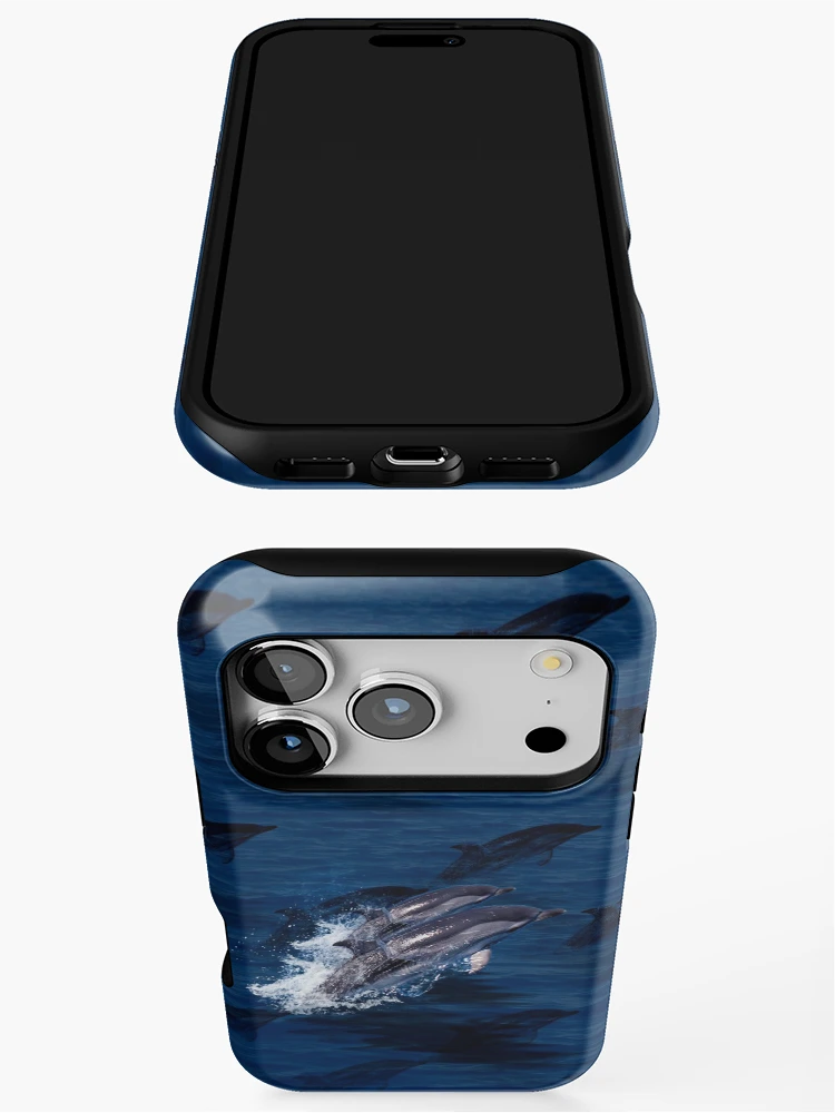 Thumbnail 3 of 4, iPhone Case, Dancing Dolphins Pattern designed and sold by LRGraphics.
