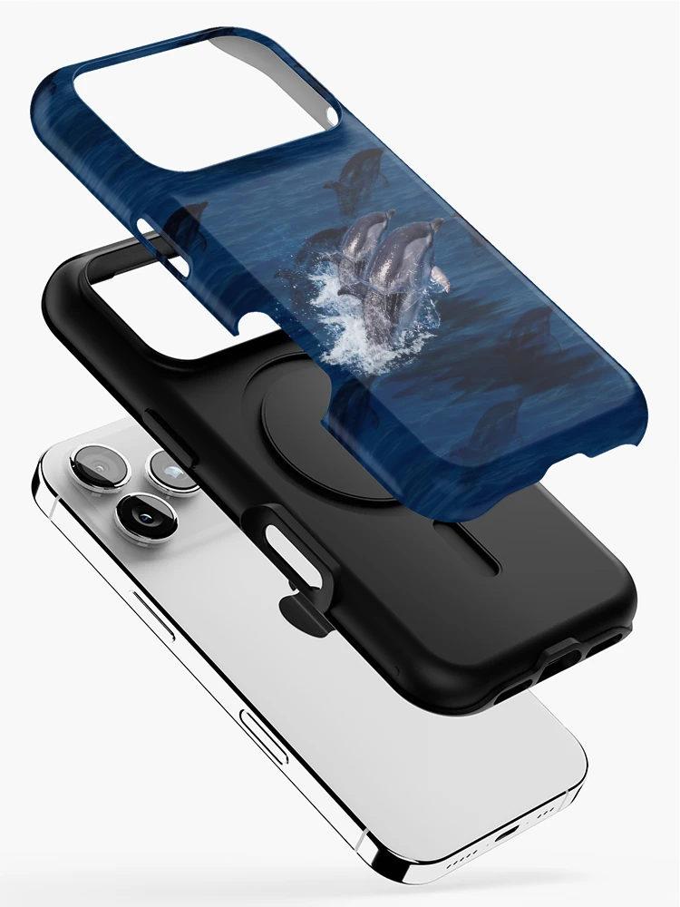 Thumbnail 2 of 4, iPhone Case, Dancing Dolphins Pattern designed and sold by LRGraphics.