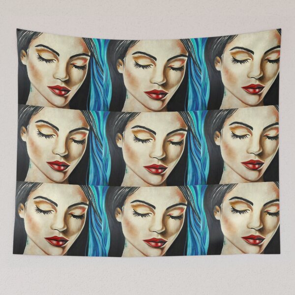 Item preview, Woman in Blue Wave by Polish Artist Gizella Wieloch, Oil Painting, 2020 designed and sold by GlobalPixels.
