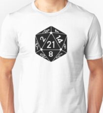 21 Sided 21st Birthday D20 Fantasy Gamer Die Unisex T-Shirt
