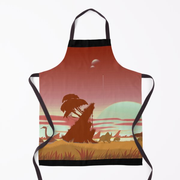 Item preview, Prehistoric Dinosaur Landscape (Orange Render) designed and sold by Verdant Rose Studio.