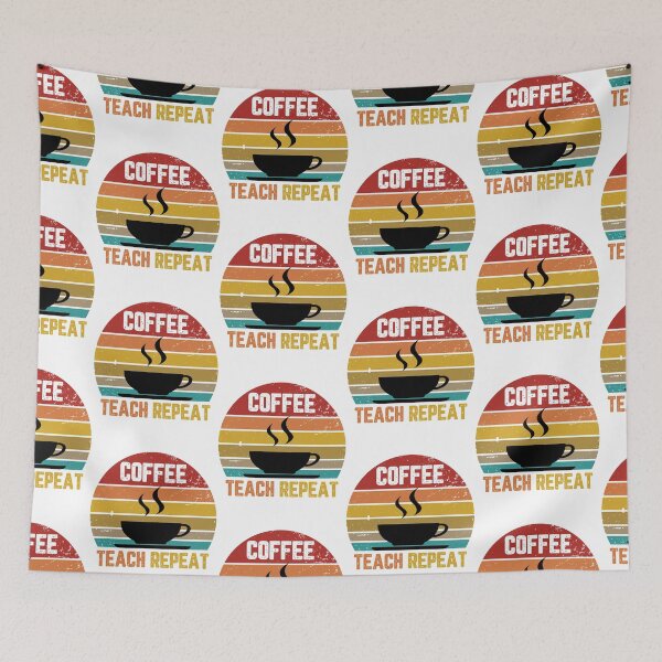 Item preview, Coffee Teach Sleep Repeat Teacher Vintage Gift SK designed and sold by andregiftshopzz.
