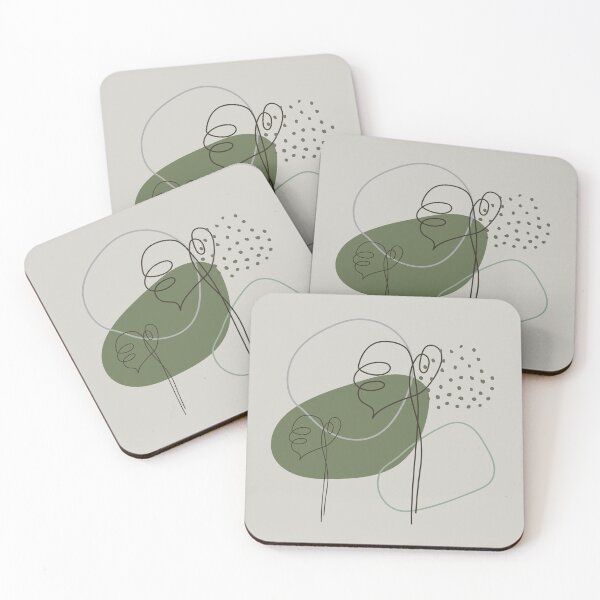 Item preview, Japandi Line Drawing with Green Shape designed and sold by Coralgb.