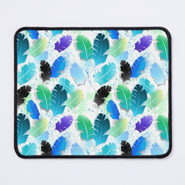Item preview, Seamless Pattern with Blue Feathers designed and sold by Blackmoon9.