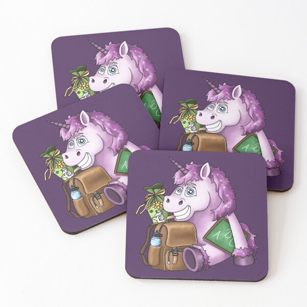 Item preview, Unicorn with satchel and school cone designed and sold by ARTemyzz.