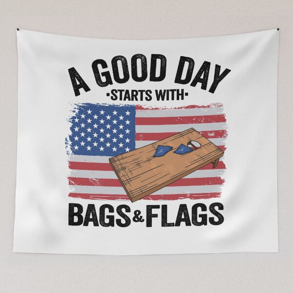 Item preview, A Good Day Starts With Bags & Flags American Flag Cornhole designed and sold by Stronzi.
