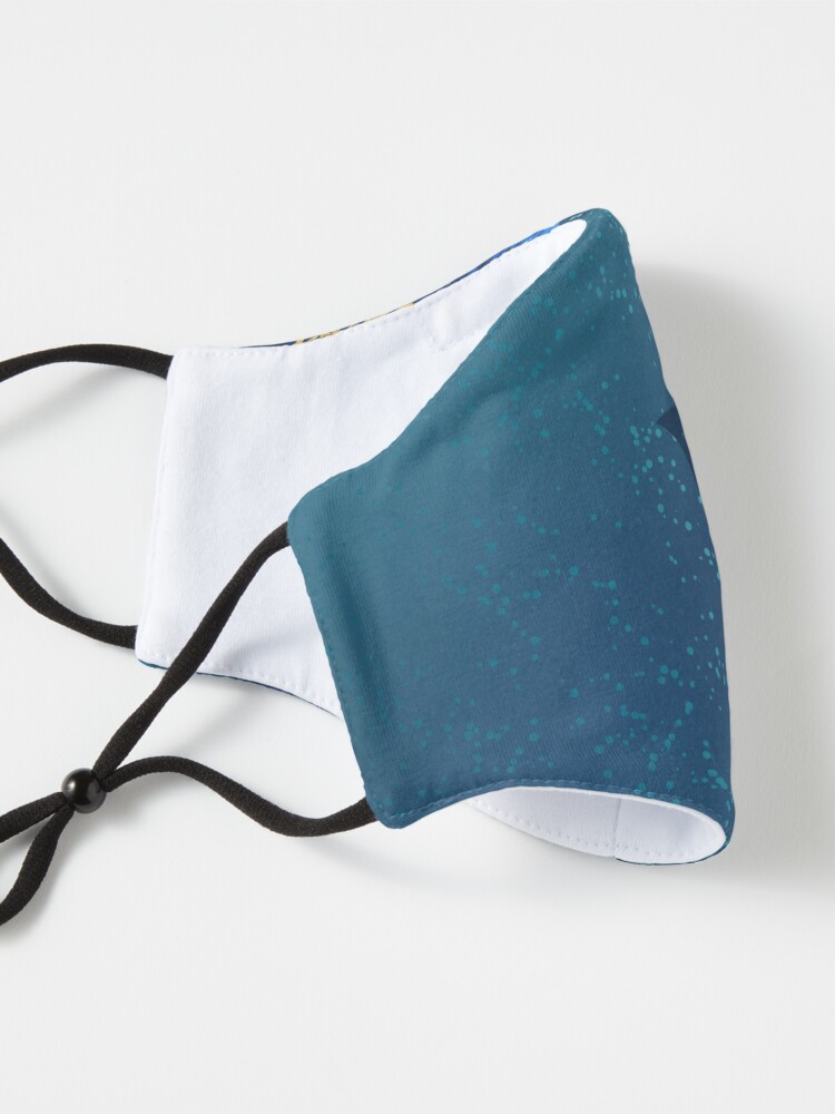 Alternate view of Golden Butterflies on a Blue Background Mask